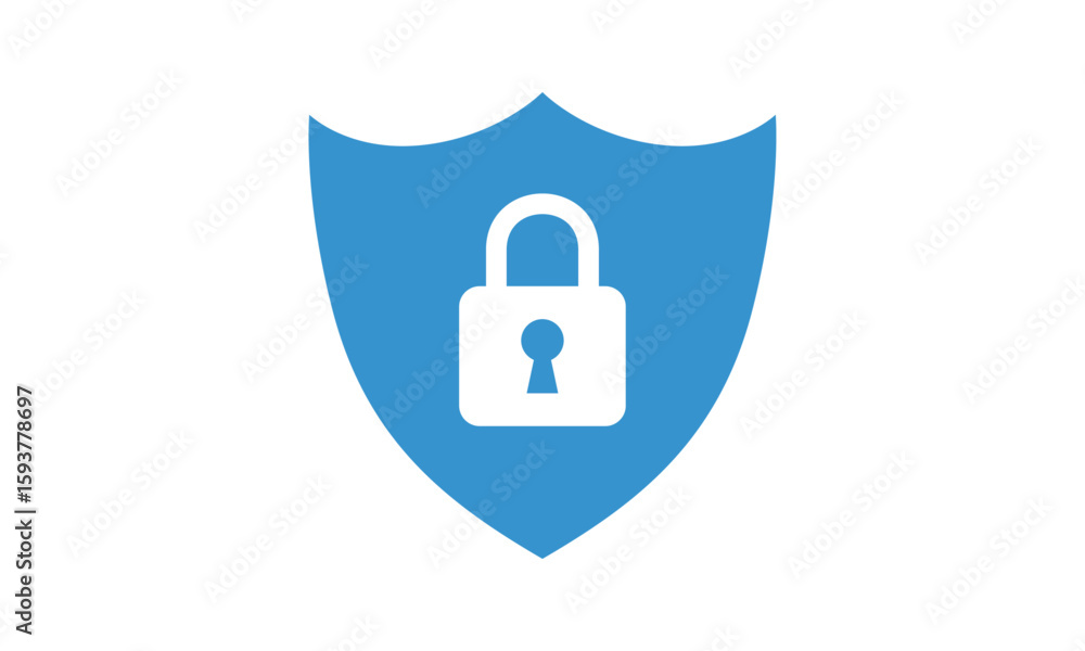 Poster secure internet icon. protective shield sign digital security with the image of a padlock. symbol se