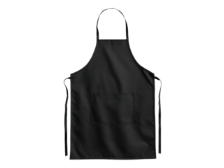 Black fabric garment with pocket and straps apron, Png Transparent, Isolated on White