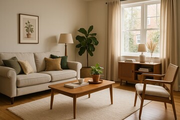 Realistic Living Room Design with Cozy Furniture and D&eacute;cor