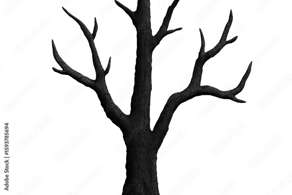 Poster dark, bare tree branches extend against a transparent background, creating a stark and isolated imag