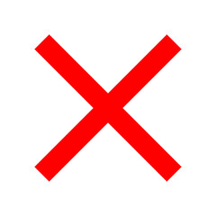 Obraz premium Bold Red X Mark on White Background