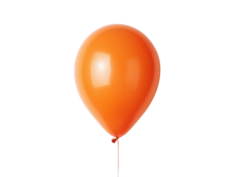 Shiny orange balloon floating on black celebration, Png Transparent, Isolated on White