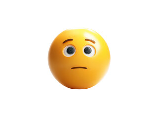 Fototapeta premium Worried yellow emoji face illustration image, Png Transparent, Isolated on White