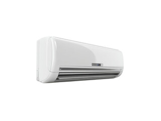 White split system air conditioner with digital display image, Png Transparent, Isolated on White