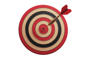 A Perfectly Centered Dart Striking the Bullseye of a Target