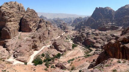 High angle view of a canyon
