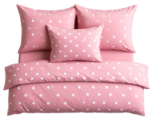  Pink Polka Dot Bedsheet for Teenage Room
