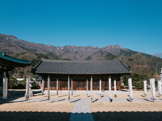 The appearance of a traditional Korean temple