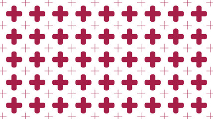 Pattern of red plus signs on a light blue background with thin lines