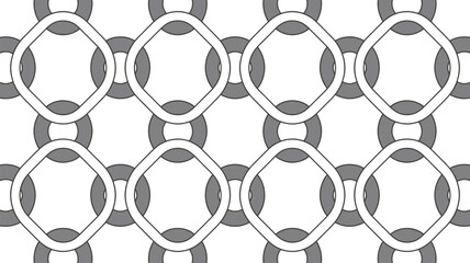 Fototapeta premium Seamless pattern with circles and squares in gray and white colors