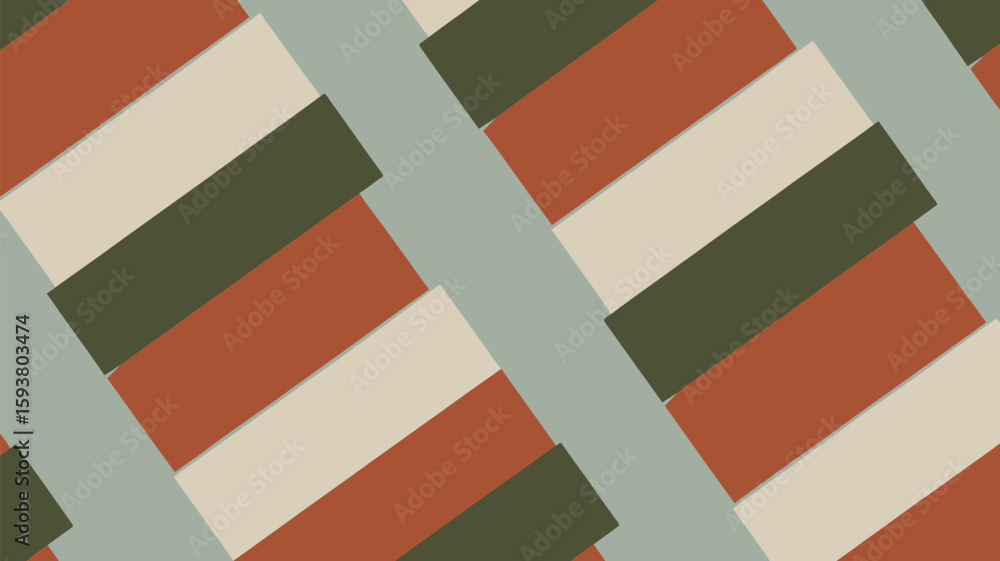 Poster abstract pattern of diagonal rectangles in earth tone color palette