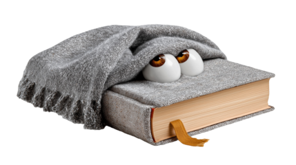 Novel book with eyes and decorative cover