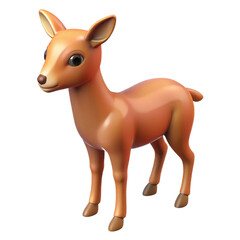 Fototapeta premium Download cute baby deer fawn cartoon character illustration isolated on transparent background image free 3d render