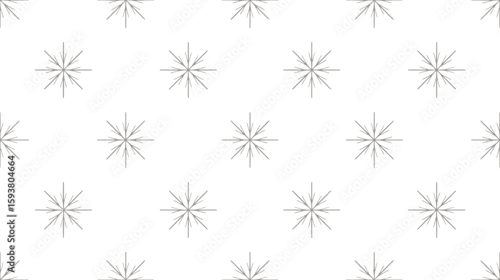 Poster repeating pattern of starbursts on a light gray background surface