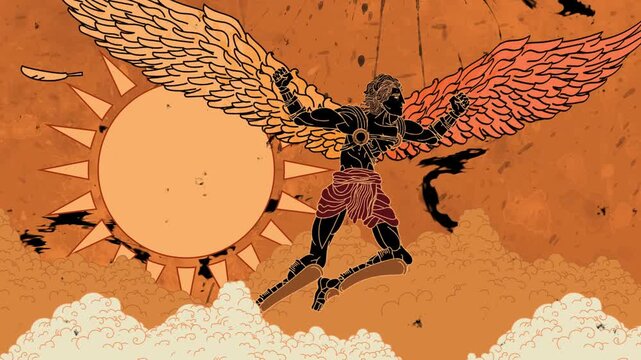 greek mythology icarus flying too close to the sun
