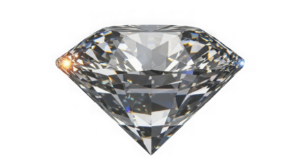 Brilliant cut diamond gemstone jewelry isolated on transparent background