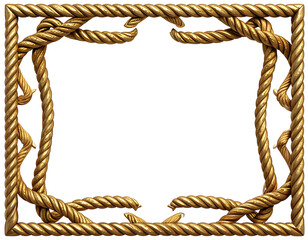 Twisted Rope-Style Golden Frame with Rustic Shadow 
