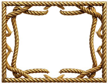 Twisted Rope-Style Golden Frame with Rustic Shadow 
