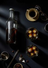 Dark Pulse &ndash; Cold Brew in Modern Studio Flatlay 