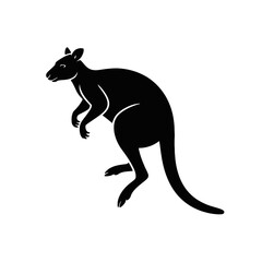 Fototapeta premium Leaping Kangaroo Silhouette marsupial animal