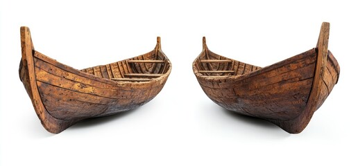 Obraz premium Two antique wooden boats
