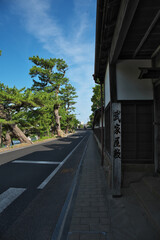 島根県松江市の夏の国宝松江城の城下町としての町並み