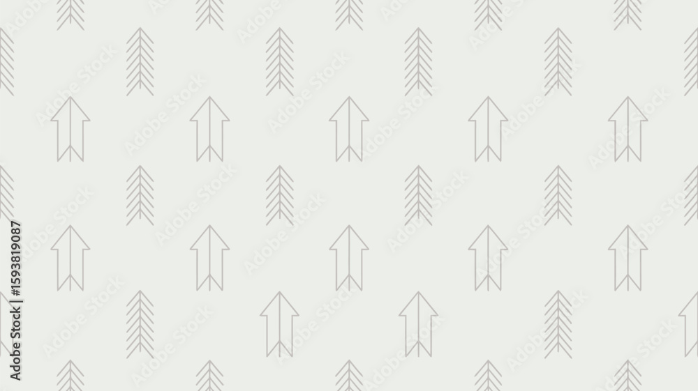 Poster seamless pattern of green arrows pointing upwards on a light background