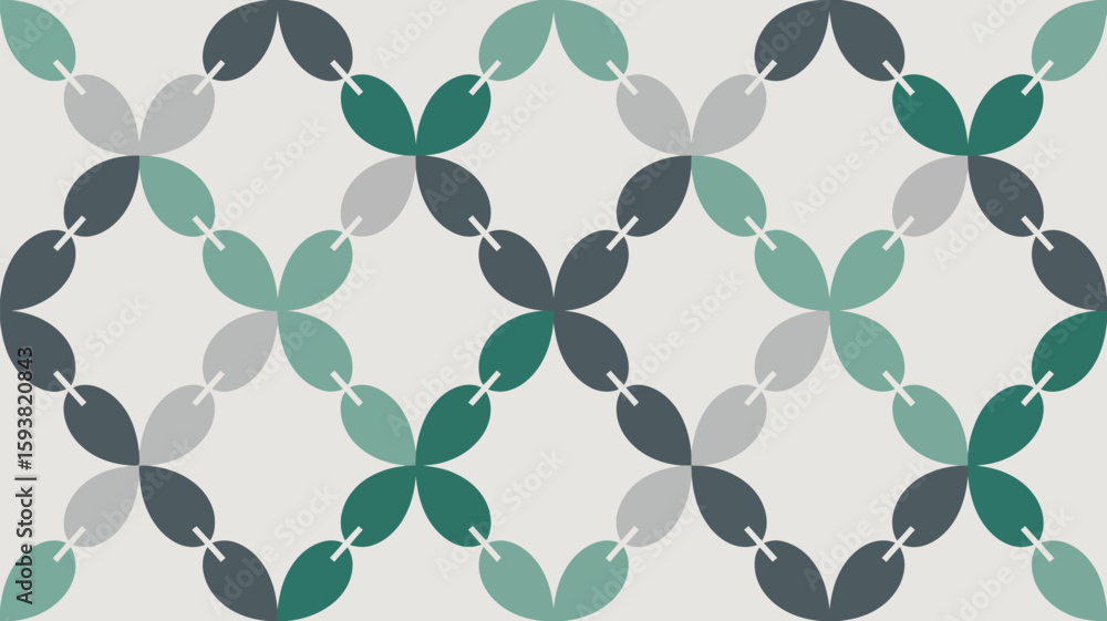Aufkleber abstract pattern with rounded shapes and dashed lines in pastel colors