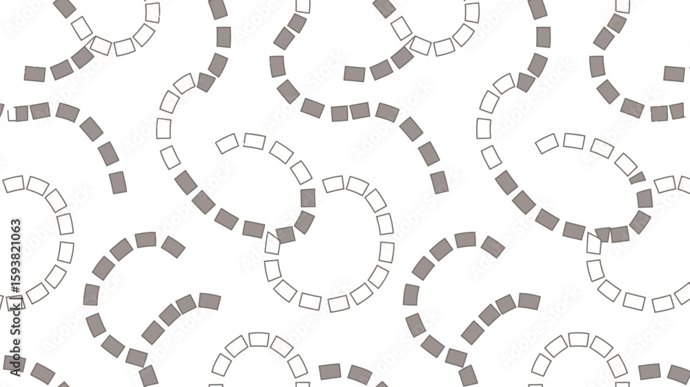 Poster abstract pattern with colorful semicircles and dashed line details