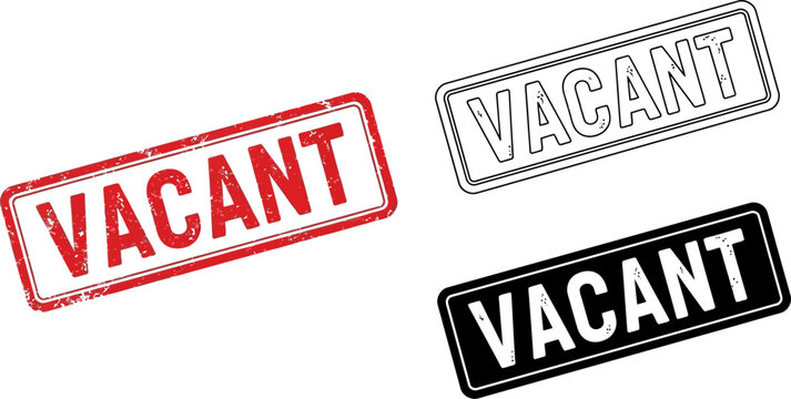 Download vacant stamp vector illustration set, vacant sign graphic design, vacant rubber stamp image