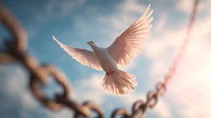 White Dove Soaring: Symbol of Freedom and Peace
