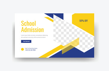 school admissions youtube thumbnail template design, admissions open, banner 