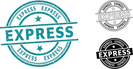 Obraz premium Express delivery service vector stamp design template for fast shipping and urgent package transit