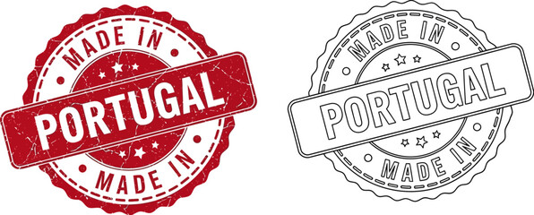 Fototapeta premium Made in portugal stamp vector illustration portuguese product quality label origin guarantee design