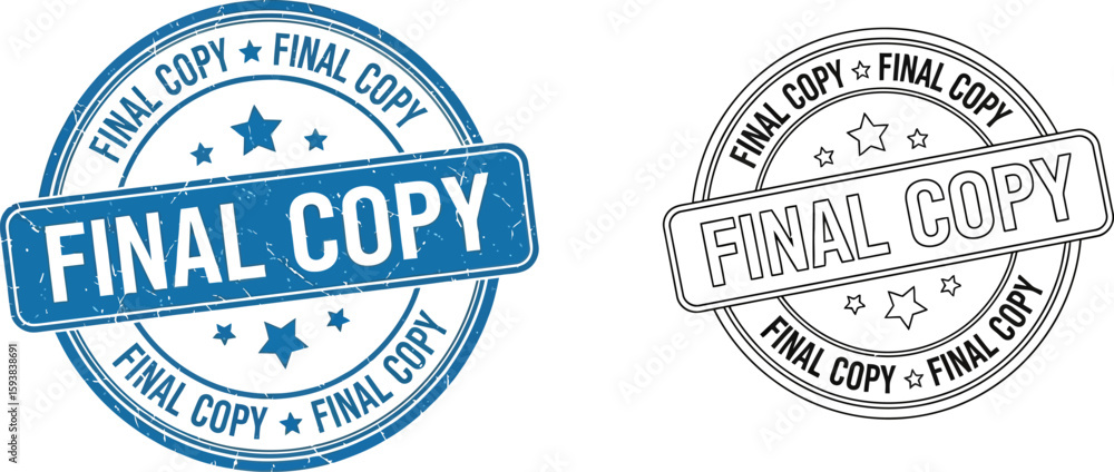 Fototapete Final copy stamp vector illustration design element for document approval and official use only