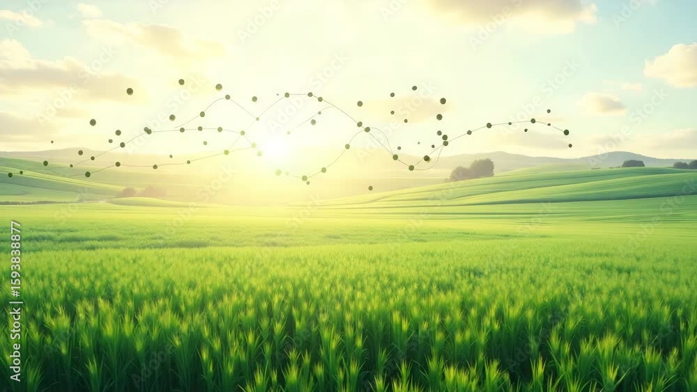 Poster refined abstract wallpaper design for precision agriculture genomics: modern digital trends with amp