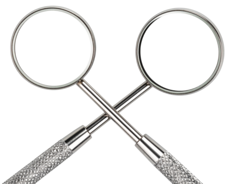 Dental Mirror and Explorer Tool – Transparent Dentist Equipment PNG