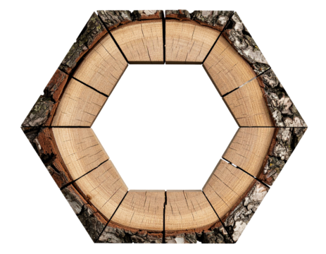 Cracked Bark Hexagonal Frame