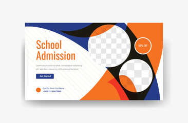 Online Class Admission YouTube Cover Design, admissions thumbnail design 