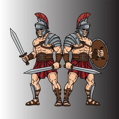 Fototapeta premium Roman gladiator vector