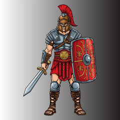 Fototapeta premium Roman gladiator vector