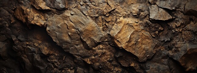 Close-up view of a textured rock face