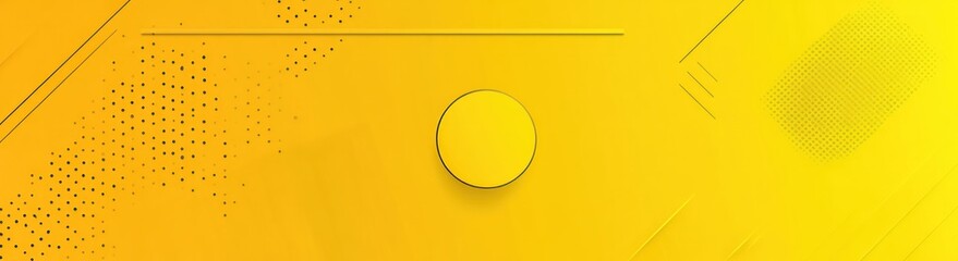 Abstract yellow background with geometric shapes and dots