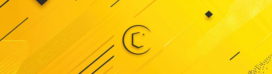 Abstract graphic design with yellow background and black shapes