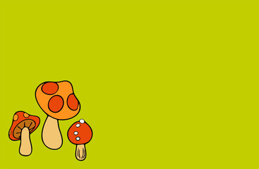 イラスト素材・秋の味覚キノコのカード