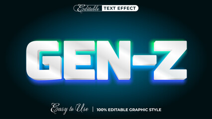 Gen Z Editable Text Effect with neon Style