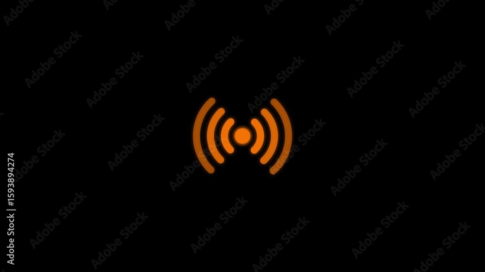 Aufkleber wi-fi hotspot icon animation. wireless technology network signal -4k video. wifi hotspot icon animat