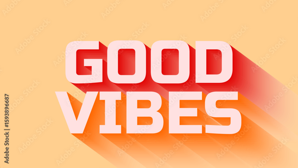 Poster good vibes blending typography 3d text