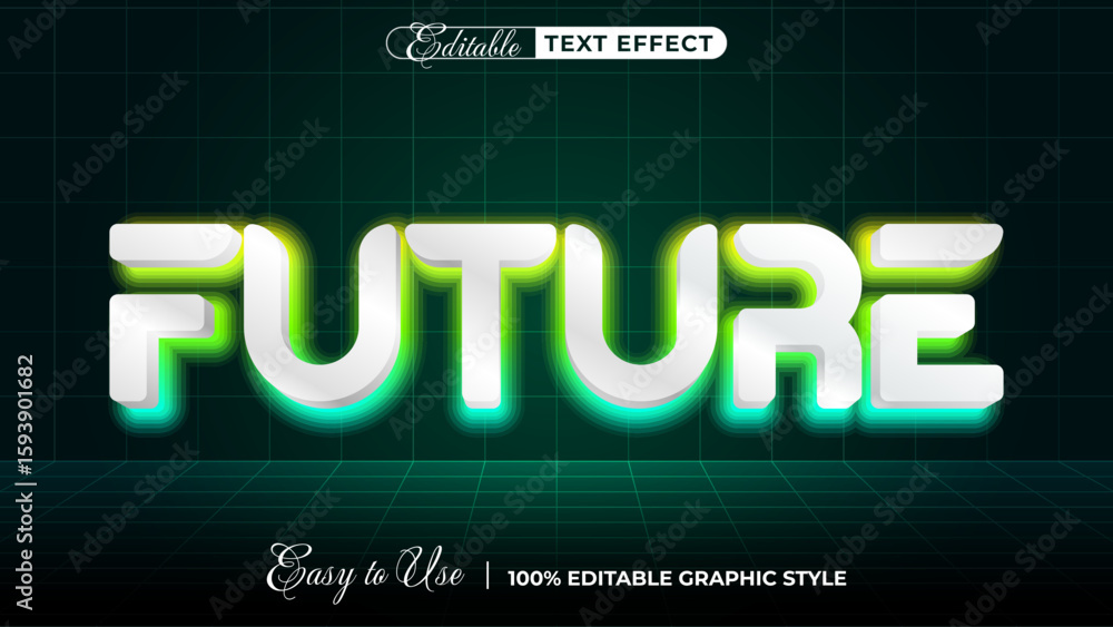 Poster future editable text effect with neon style