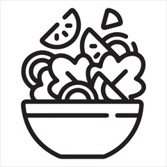 Colorful Buddha Bowl Icon - Superfood Grain Salad - EPS 10